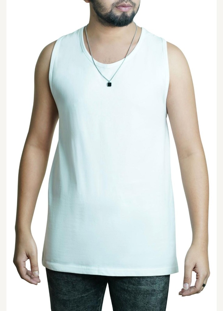 White Singlet - 100% Organic Combed Cotton Regular Fit