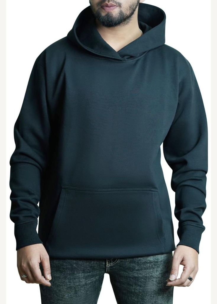 Black Hoodie - 65% Cotton 35% Polyester Heavyweight Fleece